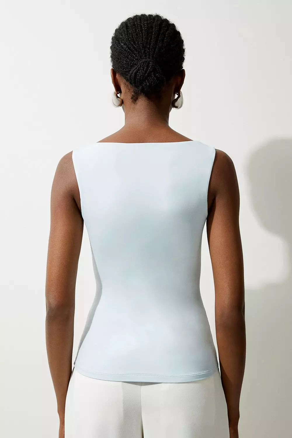 Contour Jersey Square Neck Top | Karen Millen
